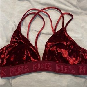 Pink velvet bralette size medium